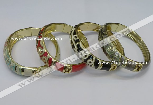 CEB134 16mm width gold plated alloy with enamel bangles wholesale