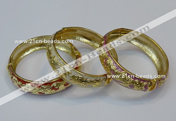 CEB143 18mm width gold plated alloy with enamel bangles wholesale