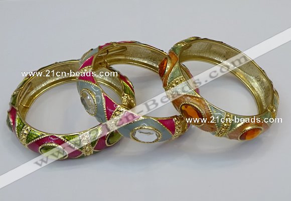 CEB159 17mm width gold plated alloy with enamel bangles wholesale