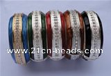 CEB17 5pcs 24.5mm width silver plated alloy with rhinestone & enamel bangle