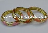 CEB172 13mm width gold plated alloy with enamel bangles wholesale