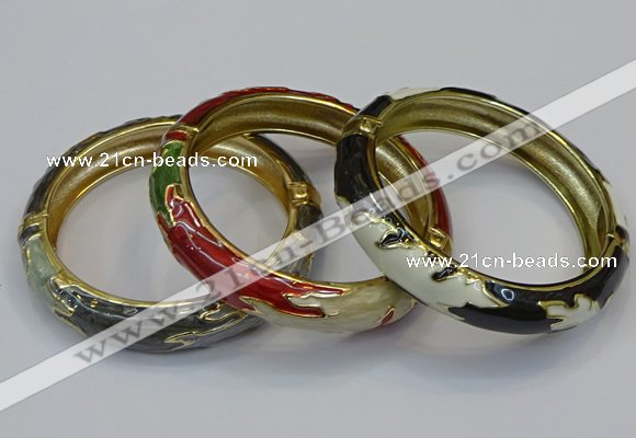 CEB178 13mm width gold plated alloy with enamel bangles wholesale