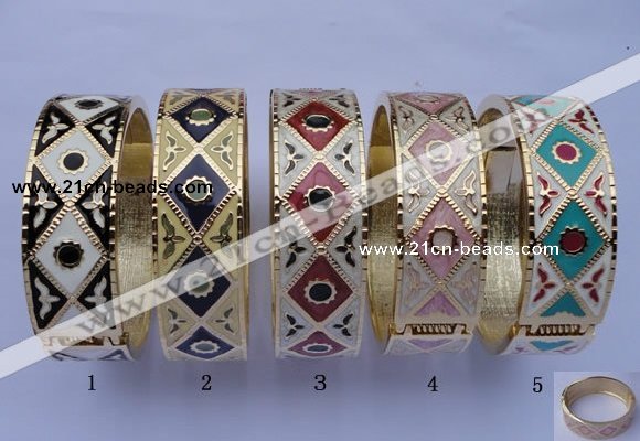 CEB18 5pcs 19mm width gold plated alloy with enamel bangles wholesale