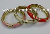 CEB182 13mm width gold plated alloy with enamel bangles wholesale