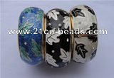 CEB21 5pcs 32mm width gold plated alloy with rhinestone & enamel bangles