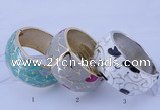 CEB26 5pcs 33mm width gold plated alloy with enamel bangles