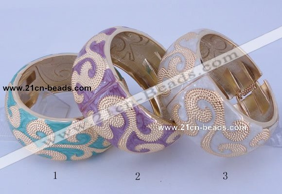 CEB27 5pcs 32mm width gold plated alloy with enamel bangles