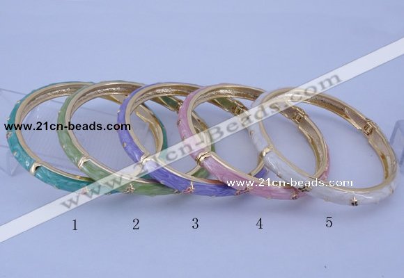 CEB29 5pcs 7mm width gold plated alloy with enamel bangles