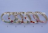 CEB30 5pcs 8mm width gold plated alloy with enamel bangles