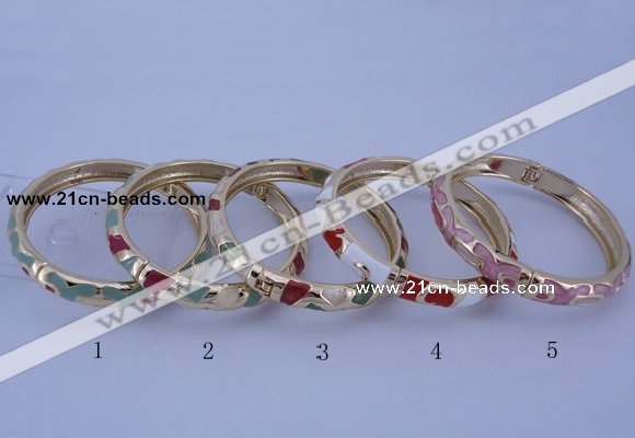 CEB30 5pcs 8mm width gold plated alloy with enamel bangles