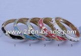 CEB31 5pcs 10mm width gold plated alloy with enamel bangles