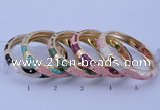 CEB32 5pcs 10mm width gold plated alloy with enamel bangles