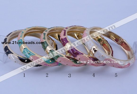 CEB32 5pcs 10mm width gold plated alloy with enamel bangles