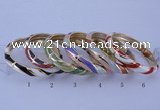 CEB33 6pcs 10mm width gold plated alloy with enamel bangles