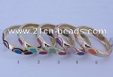 CEB36 5pcs 12mm width gold plated alloy with enamel rhinestone & bangles