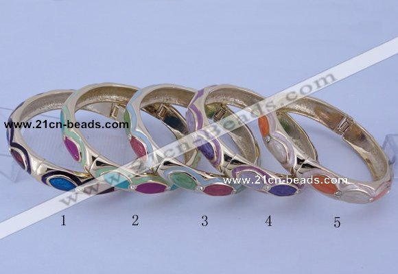 CEB36 5pcs 12mm width gold plated alloy with enamel rhinestone & bangles