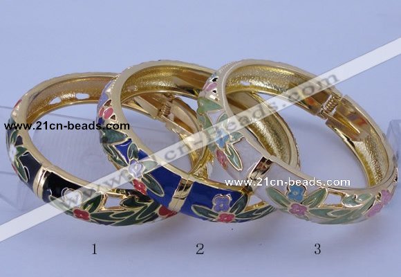 CEB40 5pcs 14mm width gold plated alloy with enamel bangles