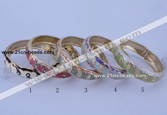 CEB41 5pcs 15mm width gold plated alloy with enamel rhinestone & bangles