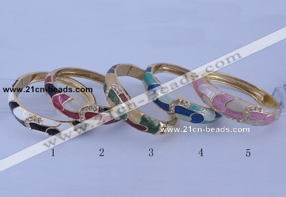 CEB43 5pcs 17mm width gold plated alloy with enamel rhinestone & bangles