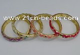 CEB50 7mm width gold plated alloy with enamel bangles wholesale