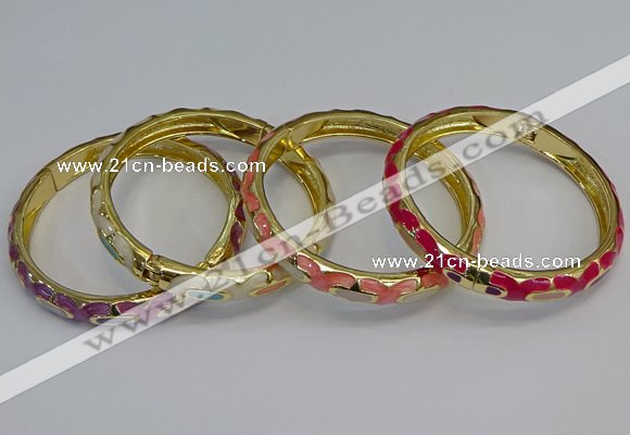 CEB50 7mm width gold plated alloy with enamel bangles wholesale