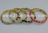 CEB51 7mm width gold plated alloy with enamel bangles wholesale