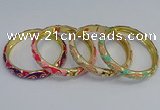 CEB52 7mm width gold plated alloy with enamel bangles wholesale