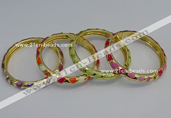 CEB53 7mm width gold plated alloy with enamel bangles wholesale