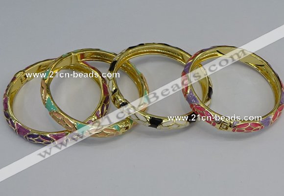 CEB55 7mm width gold plated alloy with enamel bangles wholesale