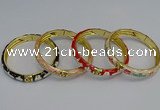 CEB56 7mm width gold plated alloy with enamel bangles wholesale