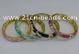 CEB59 9mm width gold plated alloy with enamel bangles wholesale