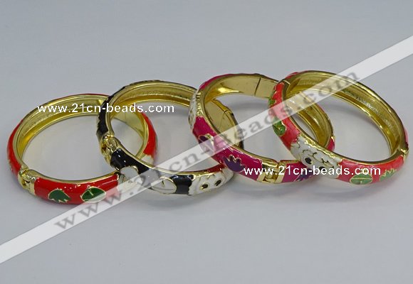 CEB60 9mm width gold plated alloy with enamel bangles wholesale