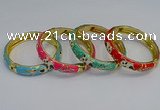 CEB62 9mm width gold plated alloy with enamel bangles wholesale