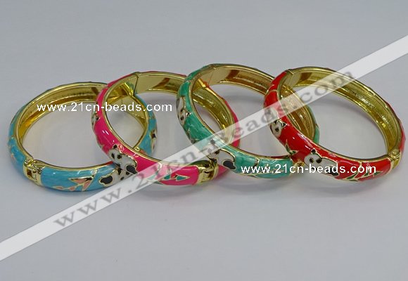 CEB62 9mm width gold plated alloy with enamel bangles wholesale