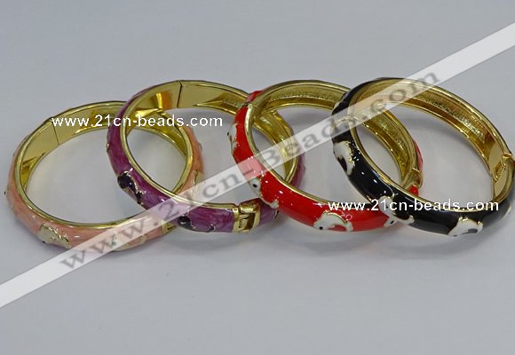 CEB63 9mm width gold plated alloy with enamel bangles wholesale