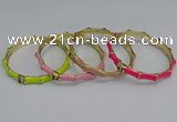 CEB65 6mm width gold plated alloy with enamel bangles wholesale