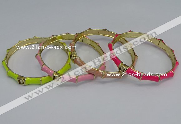 CEB65 6mm width gold plated alloy with enamel bangles wholesale