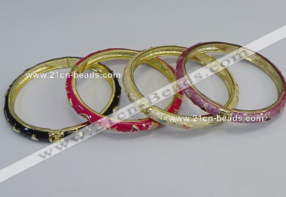 CEB67 6mm width gold plated alloy with enamel bangles wholesale