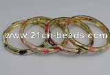 CEB69 6mm width gold plated alloy with enamel bangles wholesale