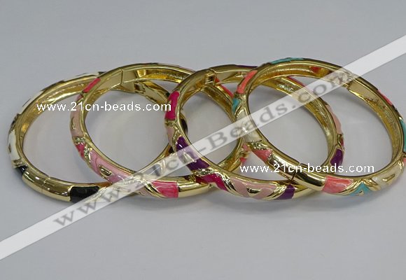 CEB69 6mm width gold plated alloy with enamel bangles wholesale