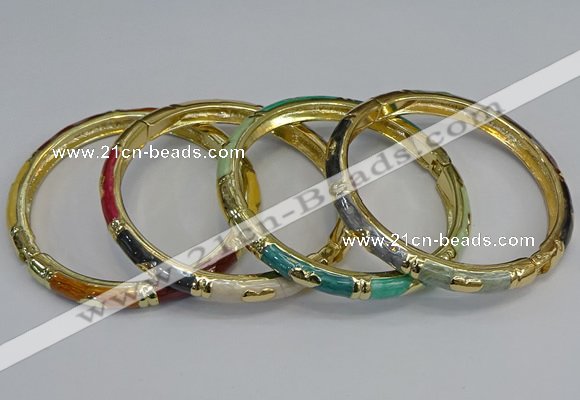 CEB70 6mm width gold plated alloy with enamel bangles wholesale