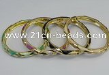 CEB71 6mm width gold plated alloy with enamel bangles wholesale