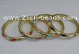 CEB72 6mm width gold plated alloy with enamel bangles wholesale