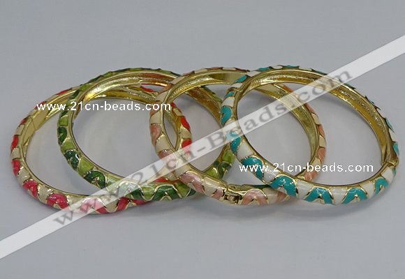 CEB74 6mm width gold plated alloy with enamel bangles wholesale