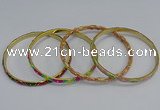 CEB76 5mm width gold plated alloy with enamel bangles wholesale