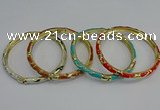 CEB78 5mm width gold plated alloy with enamel bangles wholesale