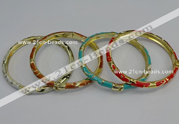 CEB78 5mm width gold plated alloy with enamel bangles wholesale