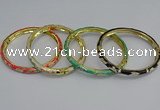 CEB79 6mm width gold plated alloy with enamel bangles wholesale