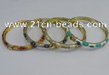 CEB80 6mm width gold plated alloy with enamel bangles wholesale