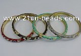 CEB82 6mm width gold plated alloy with enamel bangles wholesale